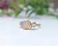 Raw PInk Morganite and rough diamond Twig Engagement ring in 18k Gold