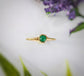 Dainty Emerald birthstone stacking ring in 18k GOld