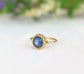Round Blue Kyanite ring in unique 18k Gold setting