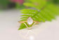 Herkimer diamond solitaire engagement Chevron ring set in 18k Gold