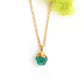 Raw Apatite Necklace uniquely set in 18k Gold