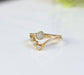 Raw rough diamond Chevron Wedding ring set in 18k Gold