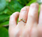 Raw diamond Chevron engagement ring in 18k Gold