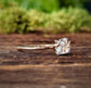 Flower prong Herkimer diamond ring