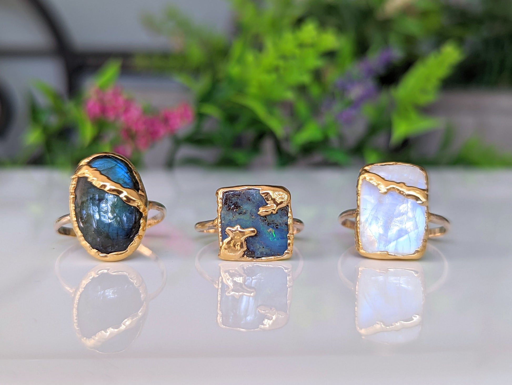 Molten Gemstone Ring |18ct Gold Plated Vermeil/Turquoise Rings | Missoma