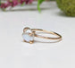Freshwater Keshi pearl solitaire ring in 18k Gold prongs setting