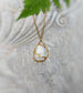 Large Pear shape Rainbow Moonstone necklace in Kintsugi style setting