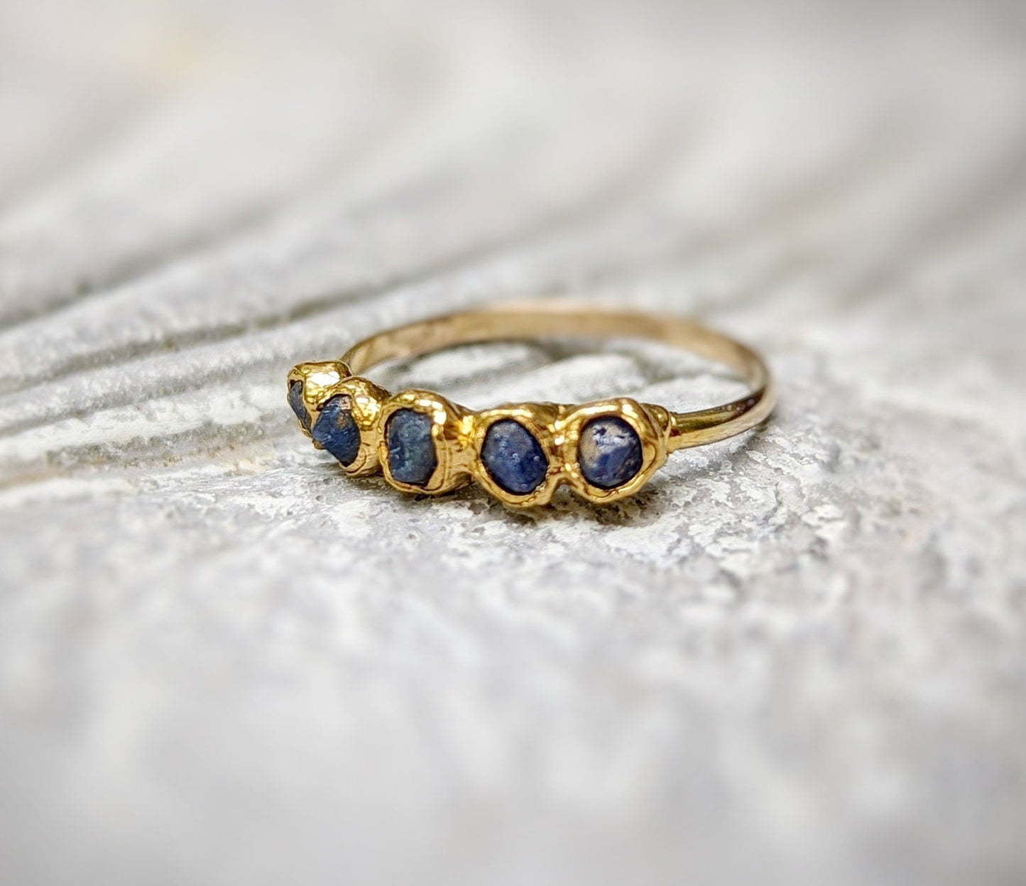 Raw Sapphire Multi-stone ring