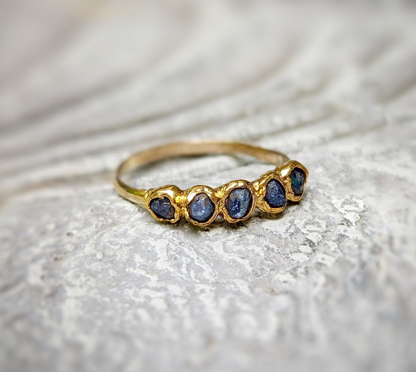 Raw Sapphire Multi-stone ring