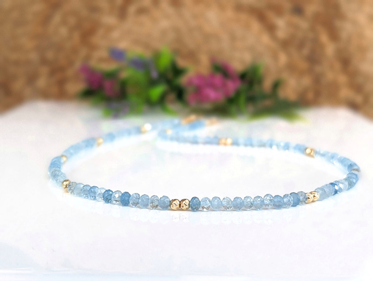 Aquamarine bead Necklace