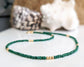 Green Emerald Bead Necklace with 14k Gold components