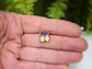 Raw Blue Sapphire and Australian Opal stud earrings in unique 18k Gold setting