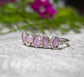 Raw Pink Sapphire Eternity Ring in unique Fine 99.9 Silver setting