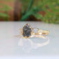 Raw uncut Black Diamond engagement ring