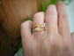 Solid Gold Cubic Zirconia molten cluster ring