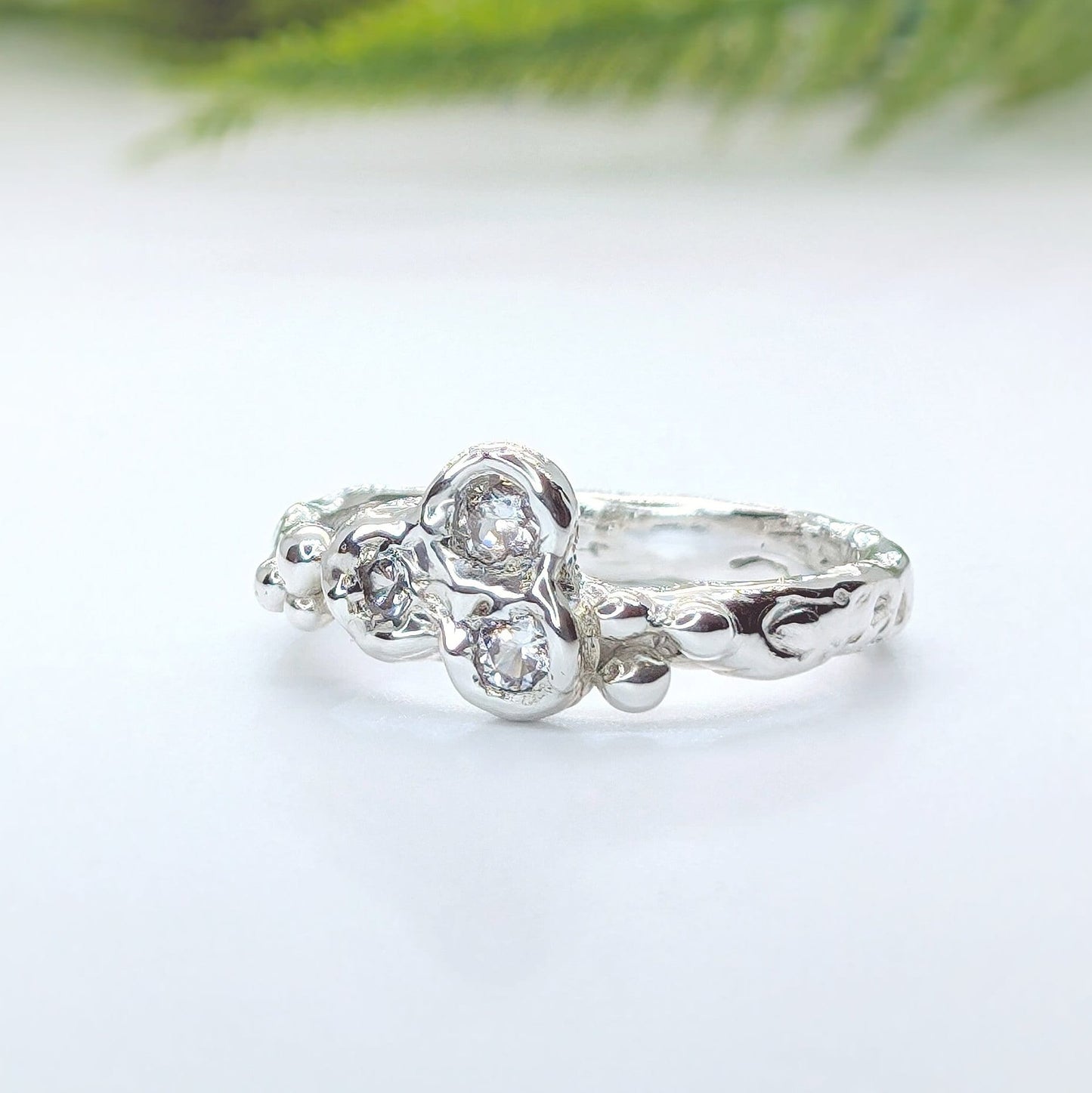 Silver CZ Cluster ring