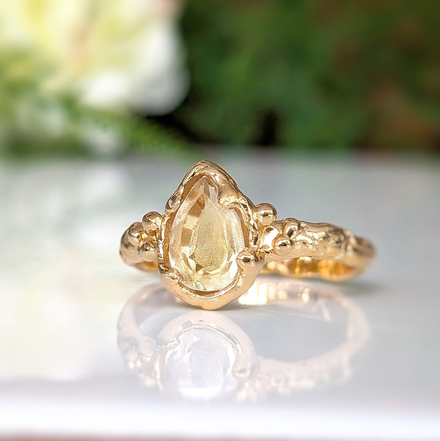 Citrine Molten Gold engagement ring