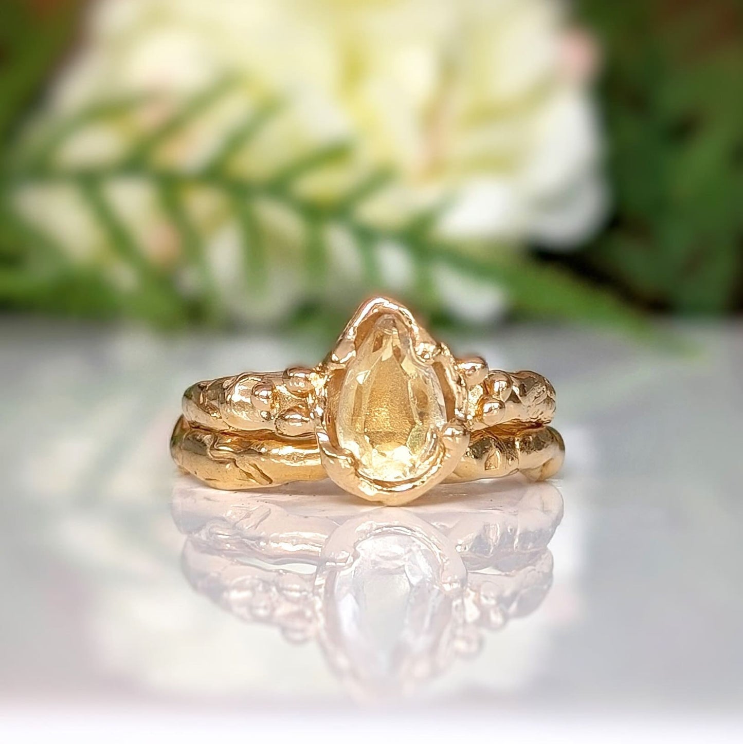 Citrine Molten Gold engagement ring