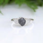 Raw Black Diamond Engagement ring
